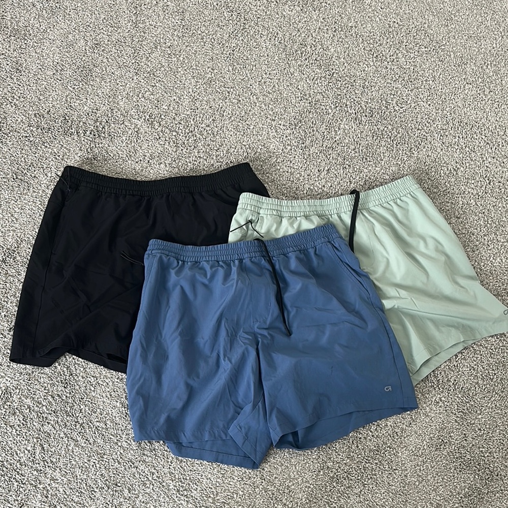 Bundle! Men's GapFit Athletic Shorts Set - Black, Blue, Light Green sz L